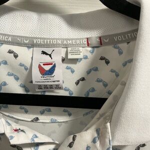 Puma White Polo Shirt with Dolphin Print